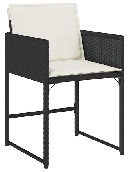 13 részes fekete polyrattan kerti ülőgarnitúra párnákkal