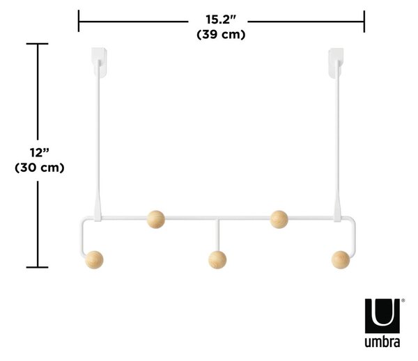 Fehér-natúr színű fém ajtófogas 39 cm Estique – Umbra