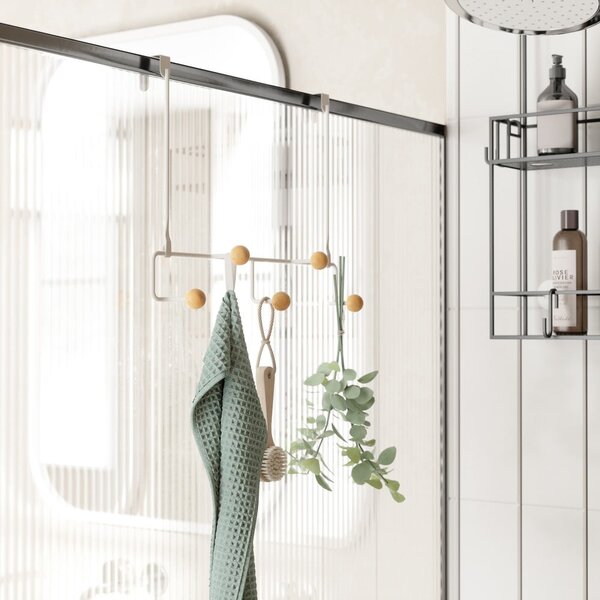 Fehér-natúr színű fém ajtófogas 39 cm Estique – Umbra