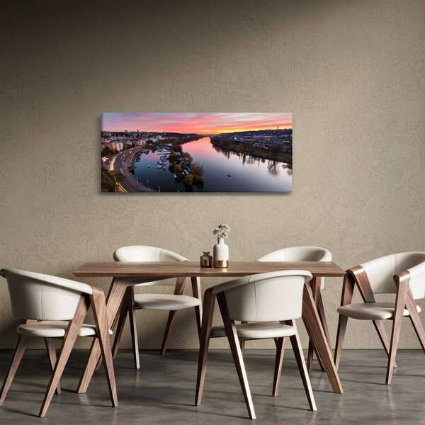 Az éjszakai Prága képe (120x50 cm)