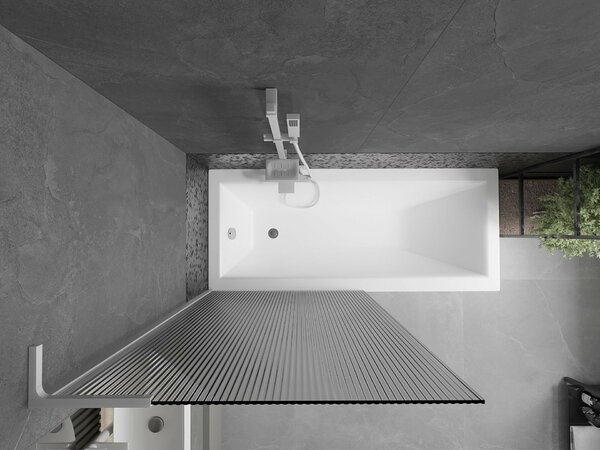 Mexen Next L fürdőkádparaván 1 szárnyú 90 x 150 cm, csíkos, fehér - 895-090-000-03-09-20