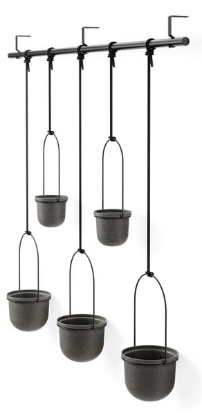 Műanyag kaspó szett 5 db-os fűszernövényekhez -függő ø 7,5 cm Triflora – Umbra
