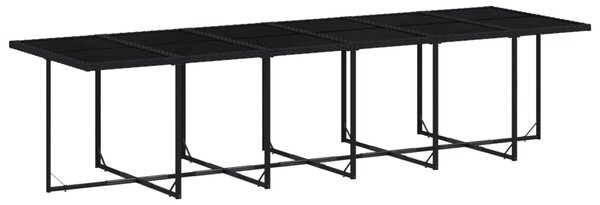 13 részes fekete polyrattan kerti ülőgarnitúra párnákkal