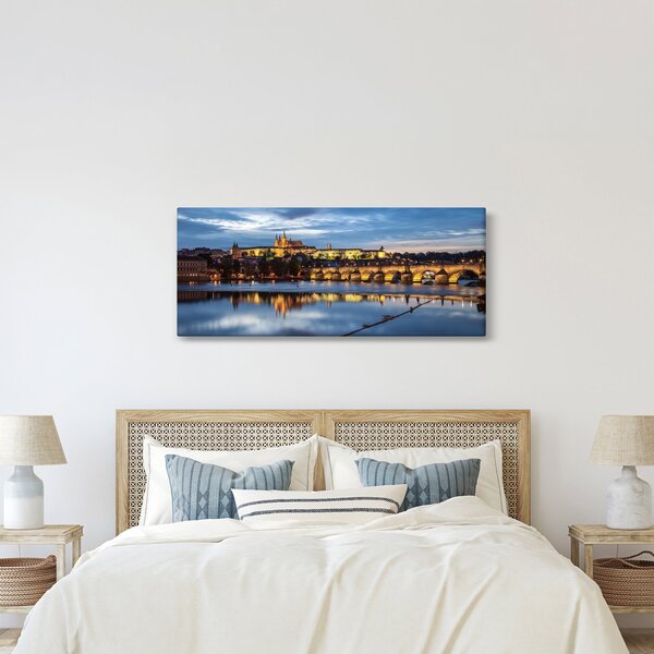 A prágai vár és a Károly-híd képe (120x50 cm)