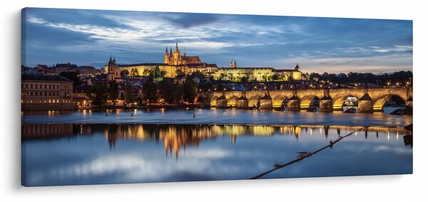 A prágai vár és a Károly-híd képe (120x50 cm)