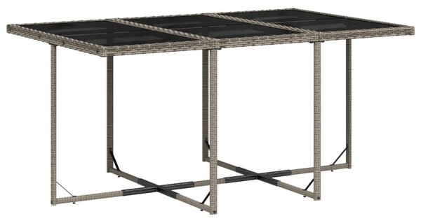 7 részes szürke polyrattan kerti étkezőgarnitúra párnával