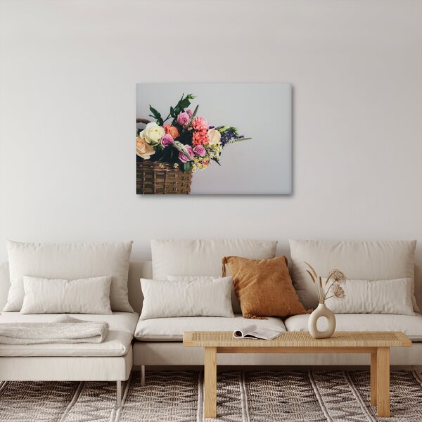 Egy kosár virágokkal képe (70x50 cm)