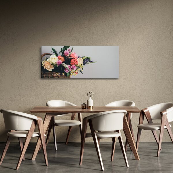 Egy kosár virágokkal képe (120x50 cm)