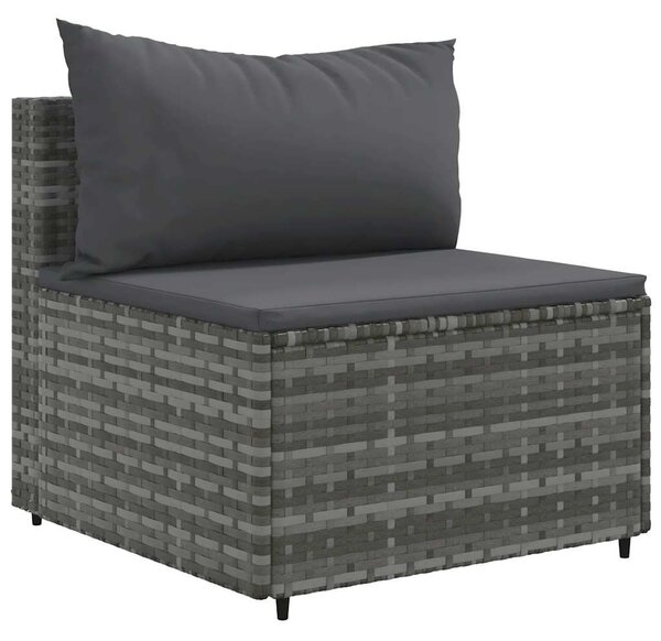 4 részes szürke polyrattan kerti ülőgarnitúra párnákkal