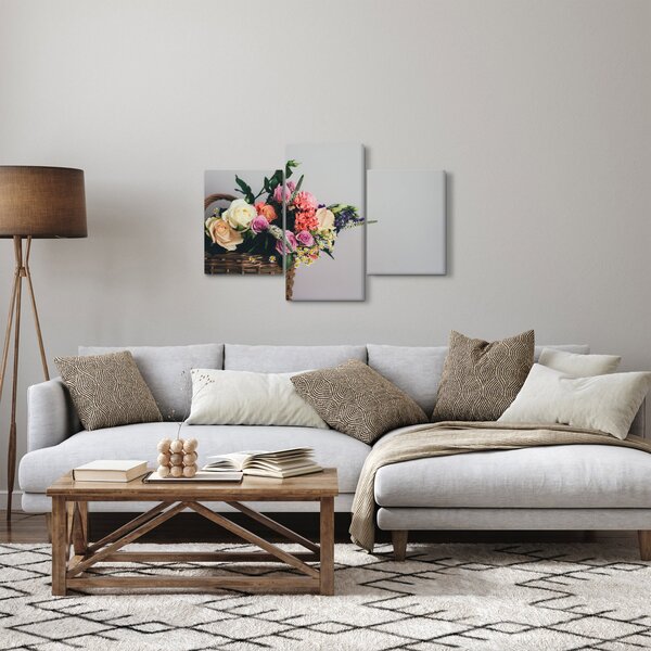 Egy kosár virágokkal képe (90x60 cm)