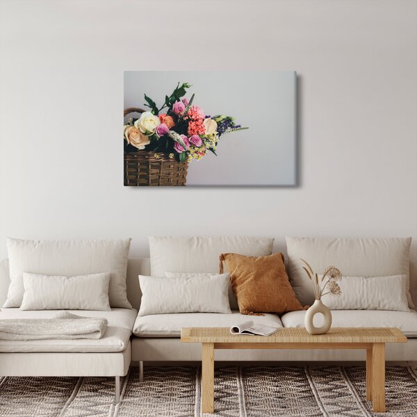 Egy kosár virágokkal képe (90x60 cm)
