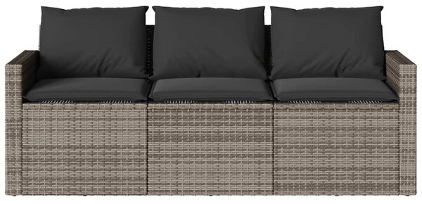 2 részes szürke polyrattan kerti étkezőgarnitúra párnákkal