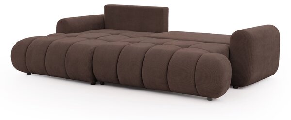 Lutario Mini ágyazható balos sarokkanapé - barna zsenília Vibe 26
