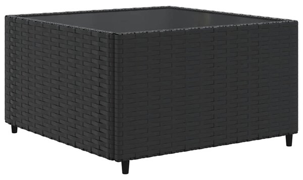 6 részes fekete polyrattan kerti ülőgarnitúra párnákkal
