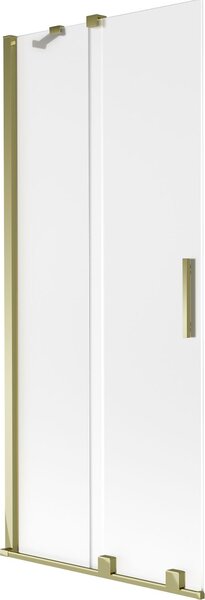 Mexen Velar 2-szárnyú toló zuhanyfal, 85 x 150 cm, zúzalék, arany - 896-085-000-31-50