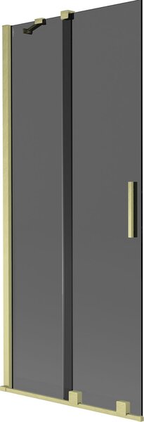 Mexen Velar 2 szárnyú toló zuhanyfal 80 x 150 cm, grafit, arany kefe - 896-080-000-41-55