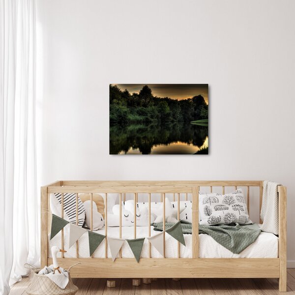 A tó képe az erdő mellett (70x50 cm)