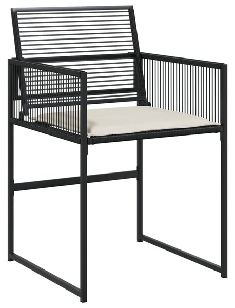13 részes fekete polyrattan kerti ülőgarnitúra párnákkal