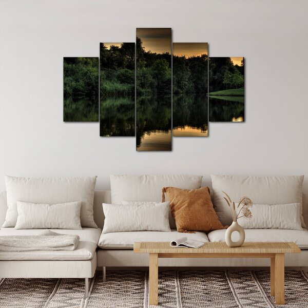 A tó képe az erdő mellett (150x105 cm)