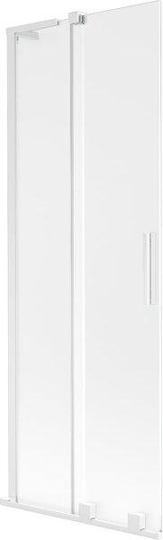 Mexen Velar L fürdőszobai tolóajtó 2-szárnyas 75 x 150 cm, fagyasztott, fehér - 896-075-003-31-20