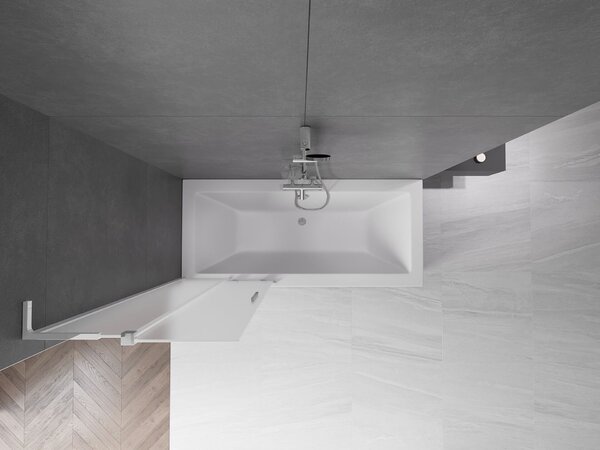 Mexen Velar L kétszárnyú tolófürdő paraván 75 x 150 cm, fagyott, króm - 896-075-003-31-01