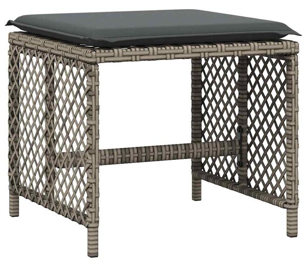 13 részes szürke polyrattan kerti ülőgarnitúra párnákkal