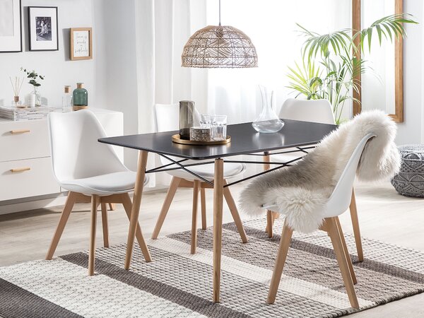 Étkezőasztal BIONDI Fekete bükkfa 140 cm 80 cm