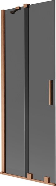 Mexen Velar 2-szárnyú eltolható fürdőkád paraván 75 x 150 cm, grafit, kefélt réz - 896-075-000-41-65