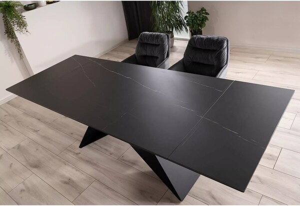 Westin Ceramic Sahara Noir Bővíthető Üvegkerámia Étkezőasztal Fekete