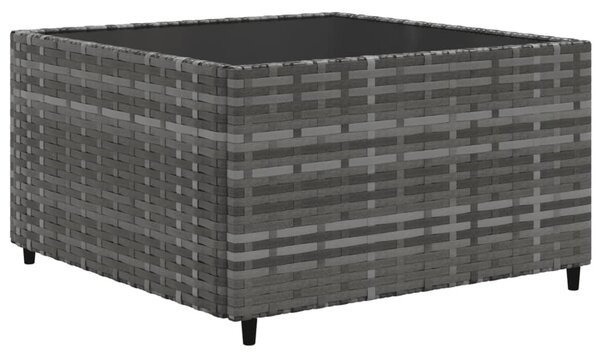 10 részes szürke polyrattan kerti ülőgarnitúra párnákkal