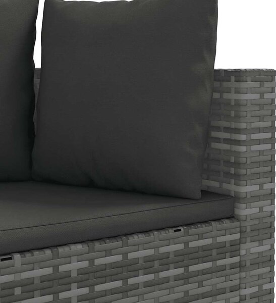 7 részes szürke polyrattan kerti ülőgarnitúra párnákkal