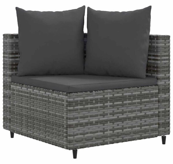 5 részes szürke polyrattan kerti ülőgarnitúra párnákkal