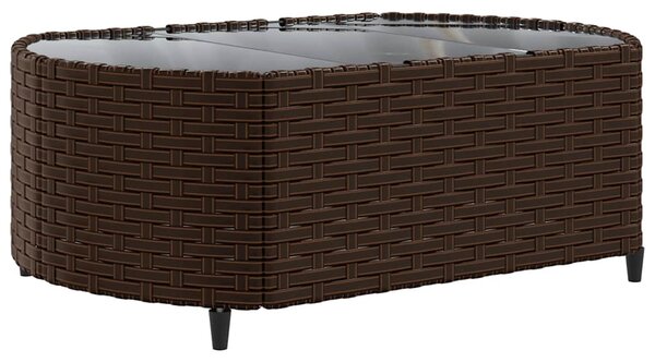 10 részes barna polyrattan kerti ülőgarnitúra párnákkal