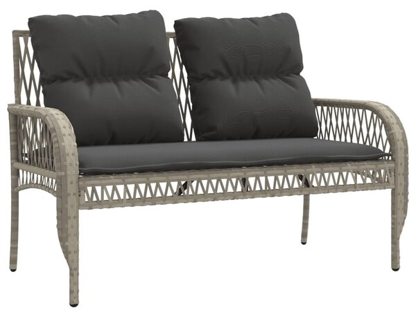 4 részes világosszürke polyrattan kerti ülőgarnitúra párnákkal