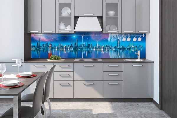 Konyhai fotótapéta - a jövő városa 260 x 60 cm
