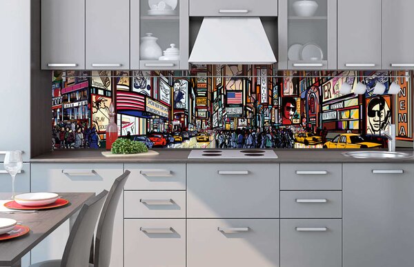 Konyhai fotótapéta - times square 260 x 60 cm
