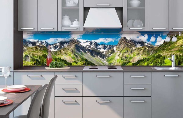 Konyhai fotótapéta - hegyek 260 x 60 cm