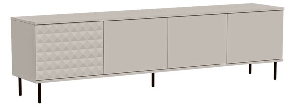TV-állvány Tempus, Közepes sűrűségű farostlemez, Laminált forgácslap, 54x200x40cm, Kasmír, Fekete