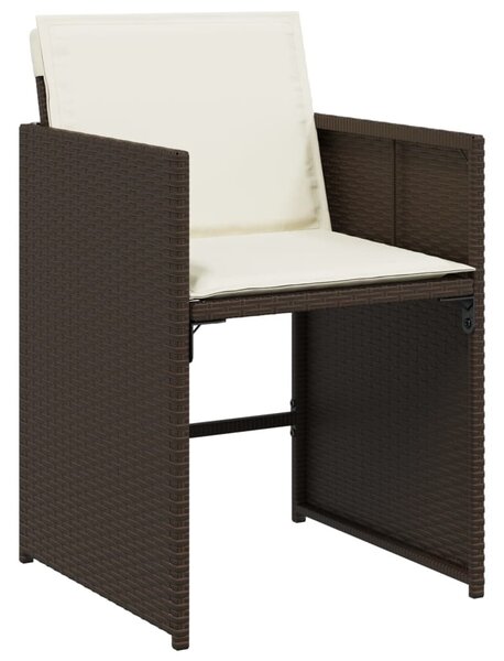 13 részes barna polyrattan kerti ülőgarnitúra párnákkal