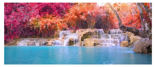 Türkiz lagúna, Laosz, Tat Kuang Si képe (120x50 cm)