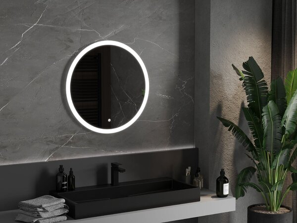 Mexen Oro kivilágított fürdőszobai tükör, kerek 70 cm, LED 6000K, páramentesítés - 9824-070-070-611-00