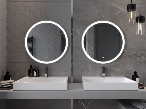 Mexen Oro kivilágított fürdőszobai tükör, kerek 70 cm, LED 6000K, páramentesítés - 9824-070-070-611-00