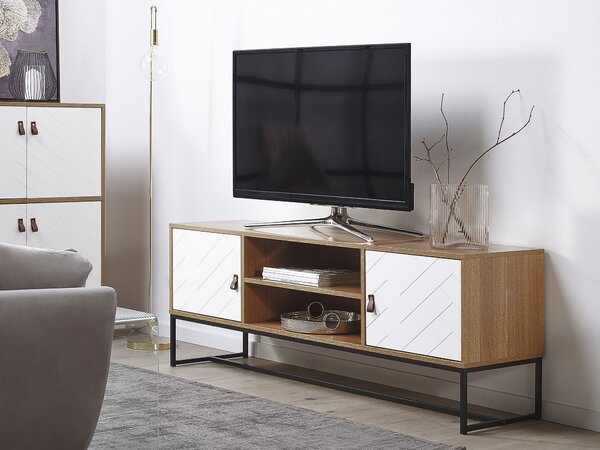 TV állvány NUEVA Világosbarna/fehér