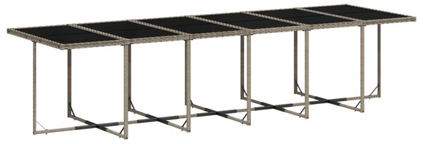 17 részes szürke polyrattan kerti étkezőgarnitúra párnával