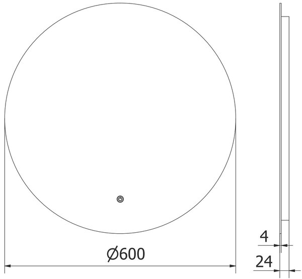 Mexen Erg megvilágított fürdőszobai tükör, kerek 60 cm, LED 6000K, páramentesítő - 9823-060-060-611-00