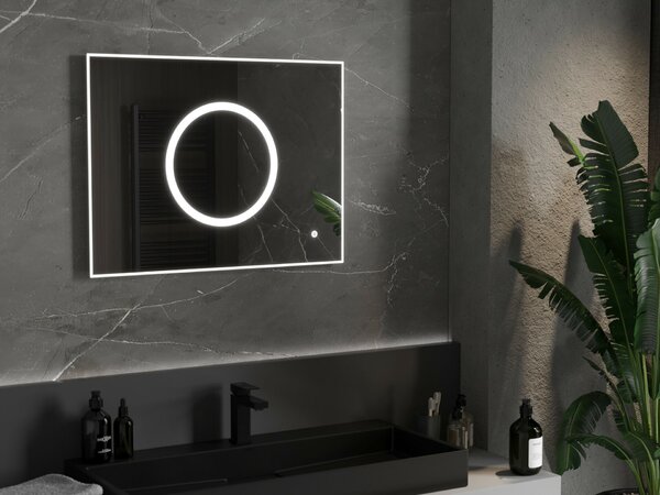 Mexen Koga 80 x 60 cm-es, LED 6000K, páramentes fürdőszobai tükör világítással - 9821-080-060-611-00
