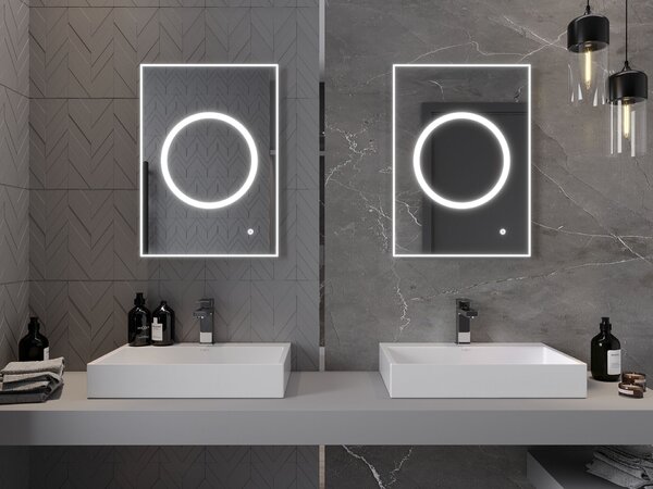 Mexen Koga LED világítású fürdőszobai tükör 50 x 70 cm, 6000K, páramentesítő - 9821-050-070-611-00