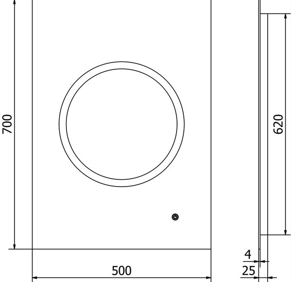 Mexen Koga LED világítású fürdőszobai tükör 50 x 70 cm, 6000K, páramentesítő - 9821-050-070-611-00