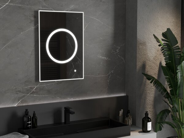 Mexen Koga LED világítású fürdőszobai tükör 50 x 70 cm, 6000K, páramentesítő - 9821-050-070-611-00