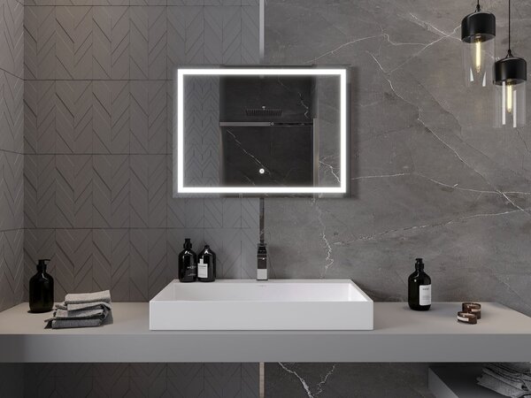 Mexen Miko fürdőszobai megvilágított tükör 80 x 60 cm, LED 6000K, páramentes - 9819-080-060-611-00